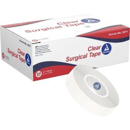 DYNAREX Dynarex Transparent Surgical Tape, 1/2inW x 10 yards, Pack of 288 3571